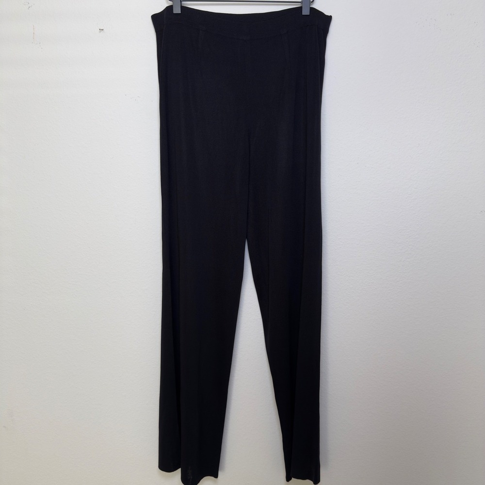 Misook Women Pants Large Wide-Leg Knit Pull-On Elastic‎ Waist Office Business